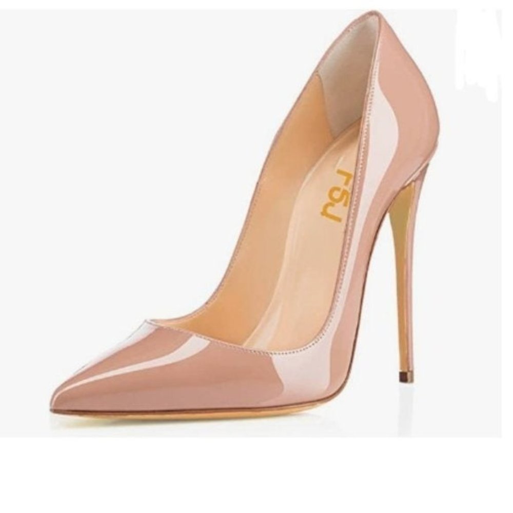 Nude Pointed Toe Pumps High Heel Sexy Stilettos Slip On Dress Shoes